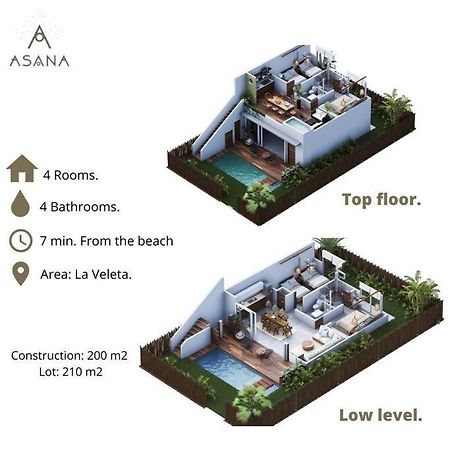 ¡New Villa 4Br With Priv Jacuzzi! トゥルム エクステリア 写真